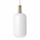 Ferm Living Hanging lamp Opal Tall Low white glass brass colored gold metal