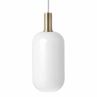 Ferm Living Pendelleuchte  Opal Tall Low weiß Glas messingfarben goldfarben Metall