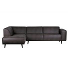 BePureHome Sofa Statement Ecksofa links grau Eco-Leder 77x274x210cm