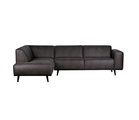 BePureHome Sofa Statement corner sofa left gray eco-leather 77x274x210cm