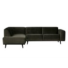 BePureHome Sofa Sofa erklæring forlod varm grøn fløjl 77x274x210cm