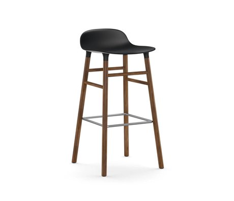 Normann Copenhagen Barstool formular sort brun plast tømmer 45x45x87cm