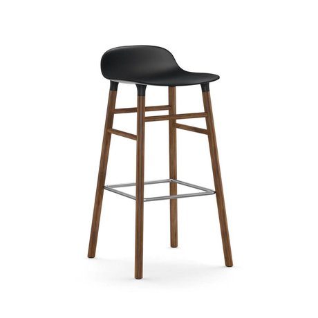 Normann Copenhagen Barstool formular sort brun plast tømmer 45x45x87cm