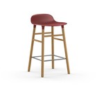 Normann Copenhagen Bar chair shape red brown plastic oak 43x42,5x77cm