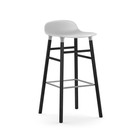 Normann Copenhagen Bar chair shape white black plastic wood 53x45x87cm