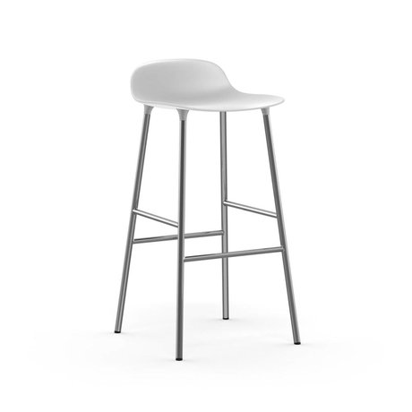 Normann Copenhagen Barstool formular hvid plast chrome 53x45x87cm