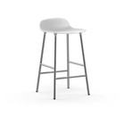 Normann Copenhagen Bar chair shape white plastic chrome 43x42,5x77cm