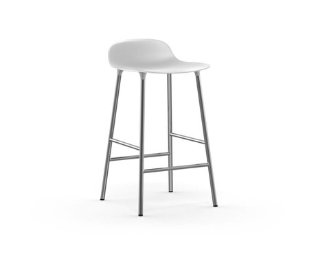 Normann Copenhagen forma Barstool plástico blanco 43x42,5x77cm cromo