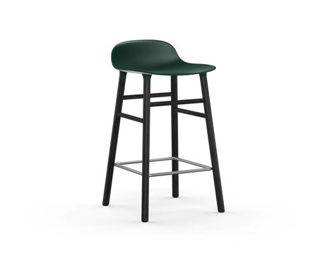 Normann Copenhagen forme Tabouret bois vert en plastique noir de 43x42,5x77cm