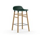 Normann Copenhagen Tabouret forme vert brun plastique chêne 43x42,5x77cm