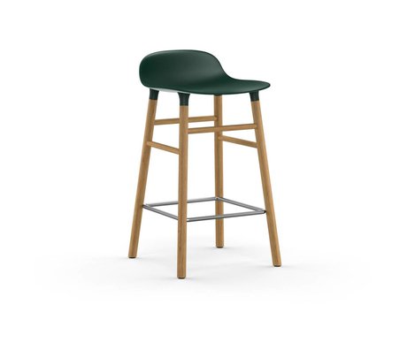 Normann Copenhagen Barstuhl Form grün braun Kunststoff Eiche 43x42,5x77cm