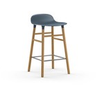 Normann Copenhagen Bar chair shape blue brown plastic oak 43x42,5x77cm