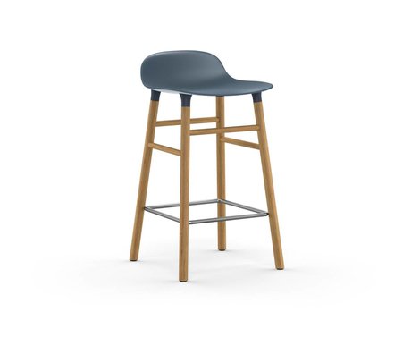 Normann Copenhagen Sgabello modulo blu di plastica marrone quercia 43x42,5x77cm