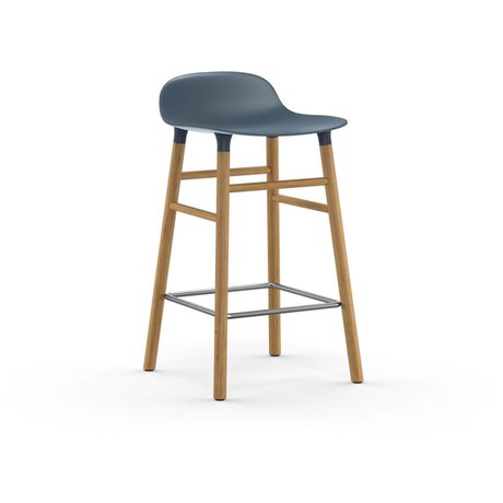 Normann Copenhagen forma Barstool plástico marrón azul 43x42,5x77cm roble