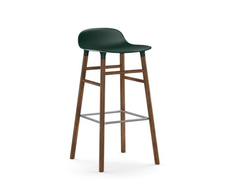 Normann Copenhagen Tabouret forme de bois 45x45x87cm plastique vert brun