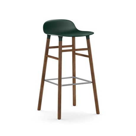 Normann Copenhagen Barstool forma 45x45x87cm verde madera plástico marrón