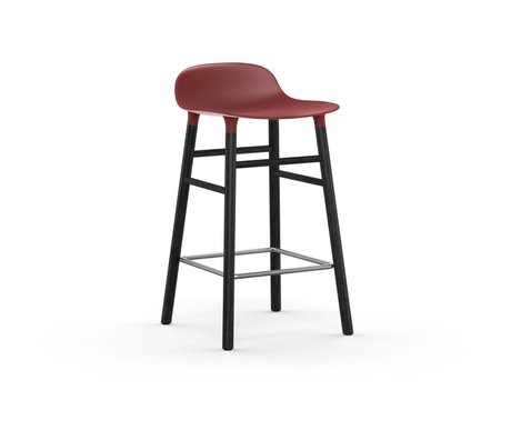 Normann Copenhagen Barstool form rød plastik træ 43x42,5x77cm