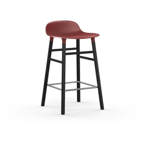 Normann Copenhagen Barstool form rød plastik træ 43x42,5x77cm