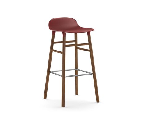 Normann Copenhagen sous forme de bois Tabouret plastique rouge brun 45x45x87cm