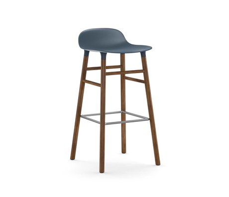 Normann Copenhagen Barstool formular blue brun plast tømmer 45x45x87cm