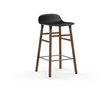 Normann Copenhagen Barstool formular sort brun plast tømmer 43x42,5x77cm