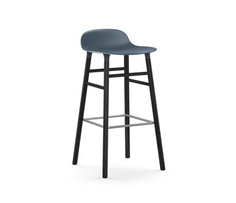 Normann Copenhagen Barstool form 53x45x87cm blå sort plast tømmer