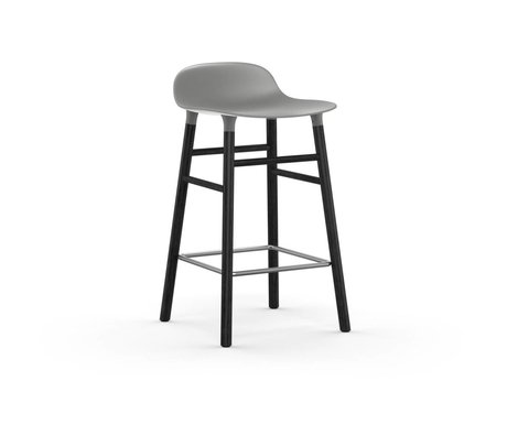 Normann Copenhagen Sgabello forma grigia di plastica nera in legno 43x42,5x77cm