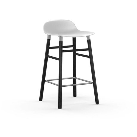 Normann Copenhagen Barstool formular hvid sort 43x42,5x77cm plast tømmer