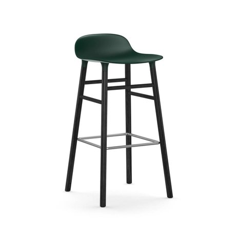 Normann Copenhagen Bar chair shape green black plastic wood 53x45x87cm