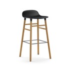 Normann Copenhagen Bar chair shape black brown plastic oak 45x45x87cm