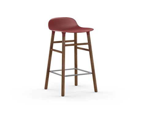 Normann Copenhagen Barstool formular rød brun plast tømmer 43x42,5x77cm