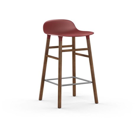 Normann Copenhagen Barstool formular rød brun plast tømmer 43x42,5x77cm