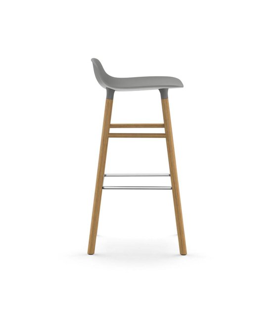 Barstool From Gray Plastic Oak Wood 87x40 8x42 2cm