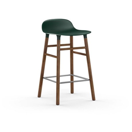 Normann Copenhagen Barstuhl Form grün braun Kunststoff holz 43x42,5x77cm