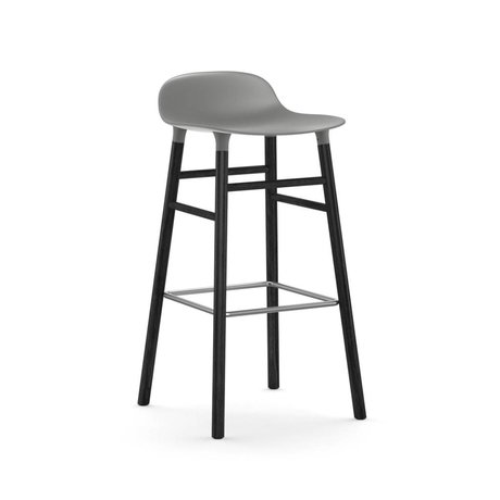 Normann Copenhagen Bar chair shape gray black plastic wood 53x45x87cm