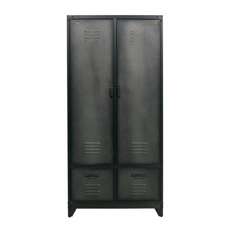 vtwonen Locker métal noir 190x90x50cm