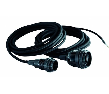 Housedoctor Cable eléctrico con E27, negro, 300cm