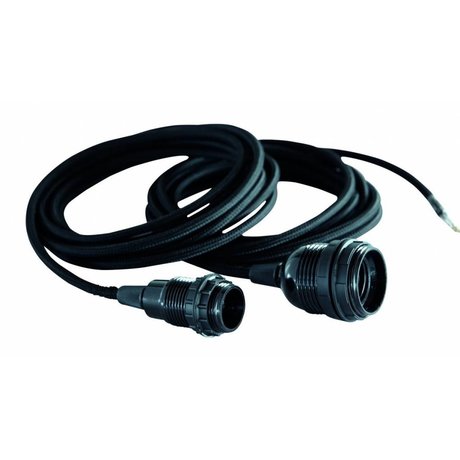 Housedoctor Cable eléctrico con E27, negro, 300cm