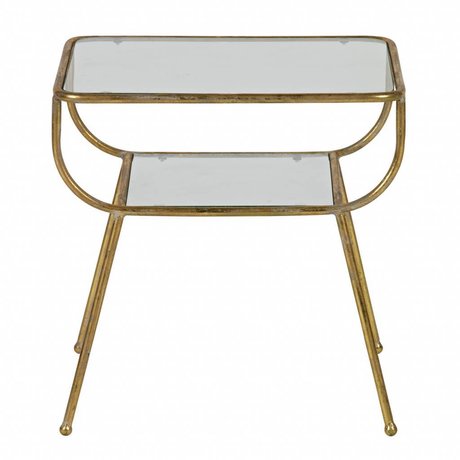 BePureHome Incredibile tavolino metallo / vetro ottone anticato