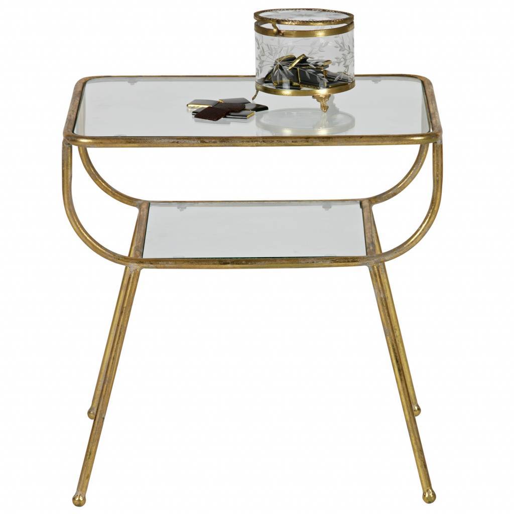 Bepurehome Amazing Side Table Metal Glass Antique Brass Lefliving Com