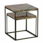 BePureHome Ensemble de 2 tables d'appoint en métal et marbre vieilli