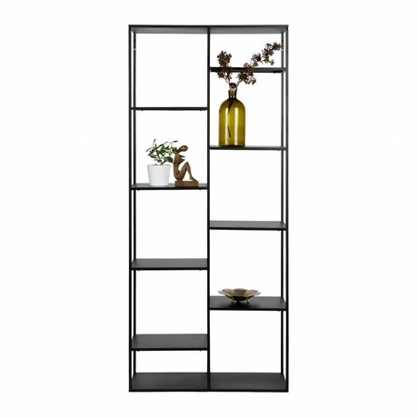 WOOOD Kabinet juni sort metal 195x85x35cm