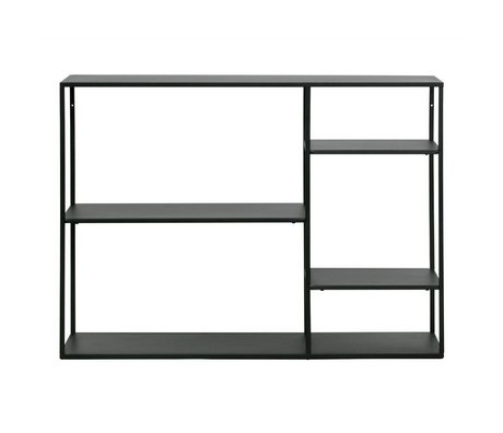 WOOOD Side table June black metal 87,5x120x35cm