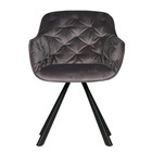 WOOOD Dining chair Elaine anthracite gray velvet 59,5x59x80,5cm