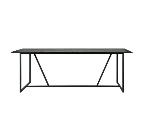 WOOOD Table à manger Silas en chêne brossé noir