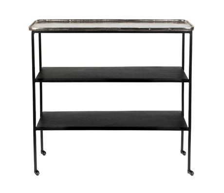 Zuiver Trolley Gusto Argent Noir Métal 80x26x73,5cm