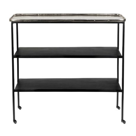 Zuiver Trolley Gusto Silber Schwarz Metall 80x26x73,5cm