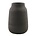 Housedoctor Groove earthenware vase, black, Ø15x22cm