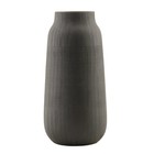 Housedoctor Vase Groove aus Steingut, schwarz, Ø16x35cm