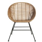 Housedoctor Retro poltrona fatta di rattan, marrone, 65,5x65x5x84,5cm